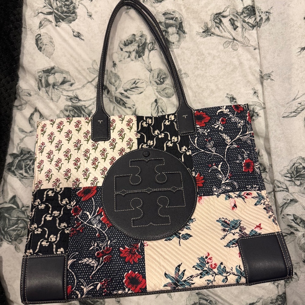 Tory Burch - Ella Quilted Patchwork Tote Bag EUC